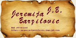 Jeremija Barzilović vizit kartica